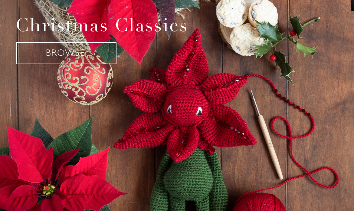 Christmas classics poinsettia houseplant crochet patterns toft